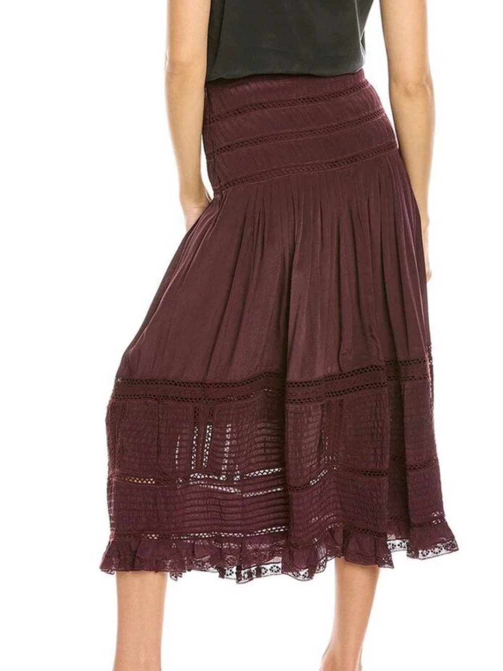 Sea New York Plum Tiered Crochet Midi Skirt - Picture 2 of 3